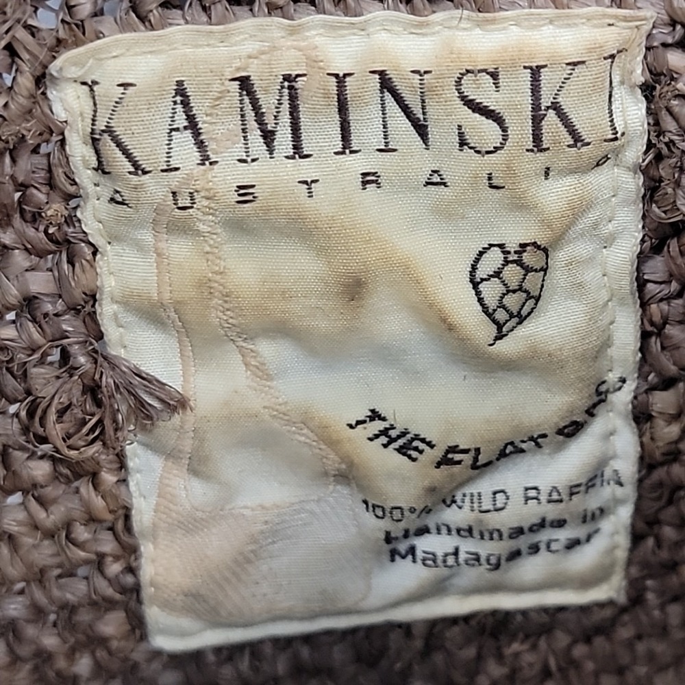 Kaminski Australia Brown Flat Sac 100% Raffia Crossbody Bag Handmade Madagascar - Picture 6 of 16